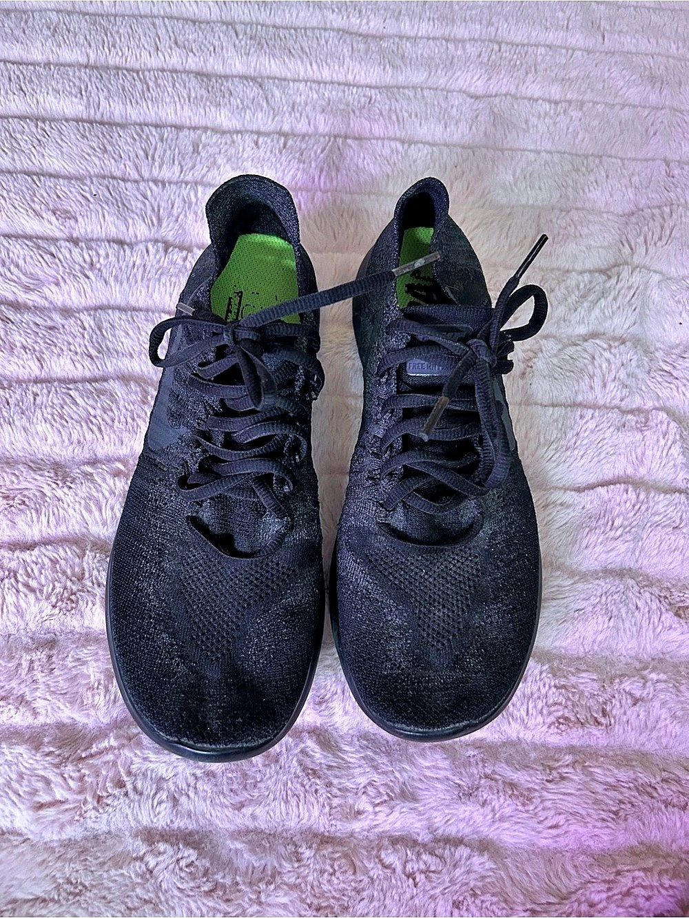 Nike Free RN Flyknit 2017 Black Athletic Shoes US 8